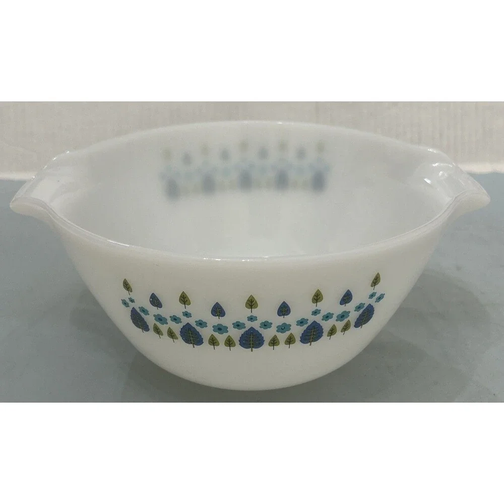 Vintage Fire King Swiss Alpine Milk Glass Mixing Bowl